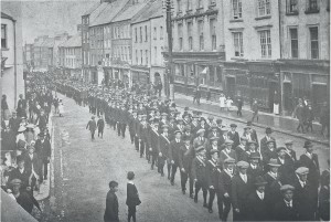 Kilkenny Irish National Volunteers Parading along High Street